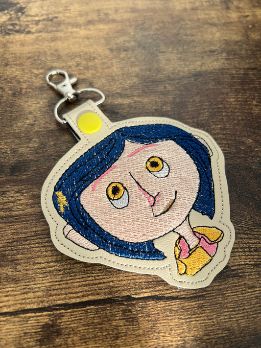 Button Girl Keychain